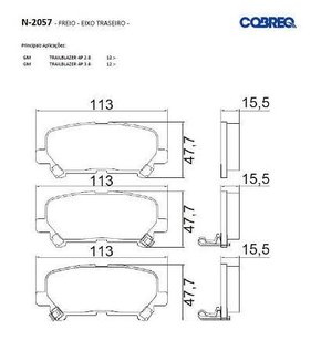 PASTILHA FREIO GM G43LF