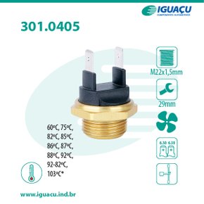 TERMO INTERRUPTOR DO RADIADOR IGUAÇU - 301.0405-86
