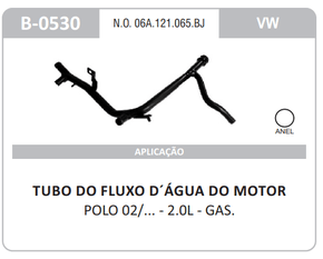 Tubo De Fluxo De Água Belair - B-0530 - Polo \ Polo Sedan 