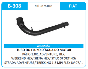 Tubo De Fluxo De Água Belair - B-308 - Palio Weekend Strada