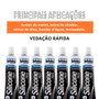 COLA SILICONE PRETO ALTA TEMPERATURA AUTOMOTIVA TEKBOND 50g - 7 UNIDADES
