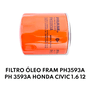 FILTRO DE ÓLEO FRAM - PH3593A
