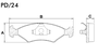 PASTILHA DE FREIO DIANTEIRA LONAFLEX - P-23 -