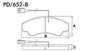 PASTILHA DE FREIO DIANTEIRA LONAFLEX - P-65 - COURIER